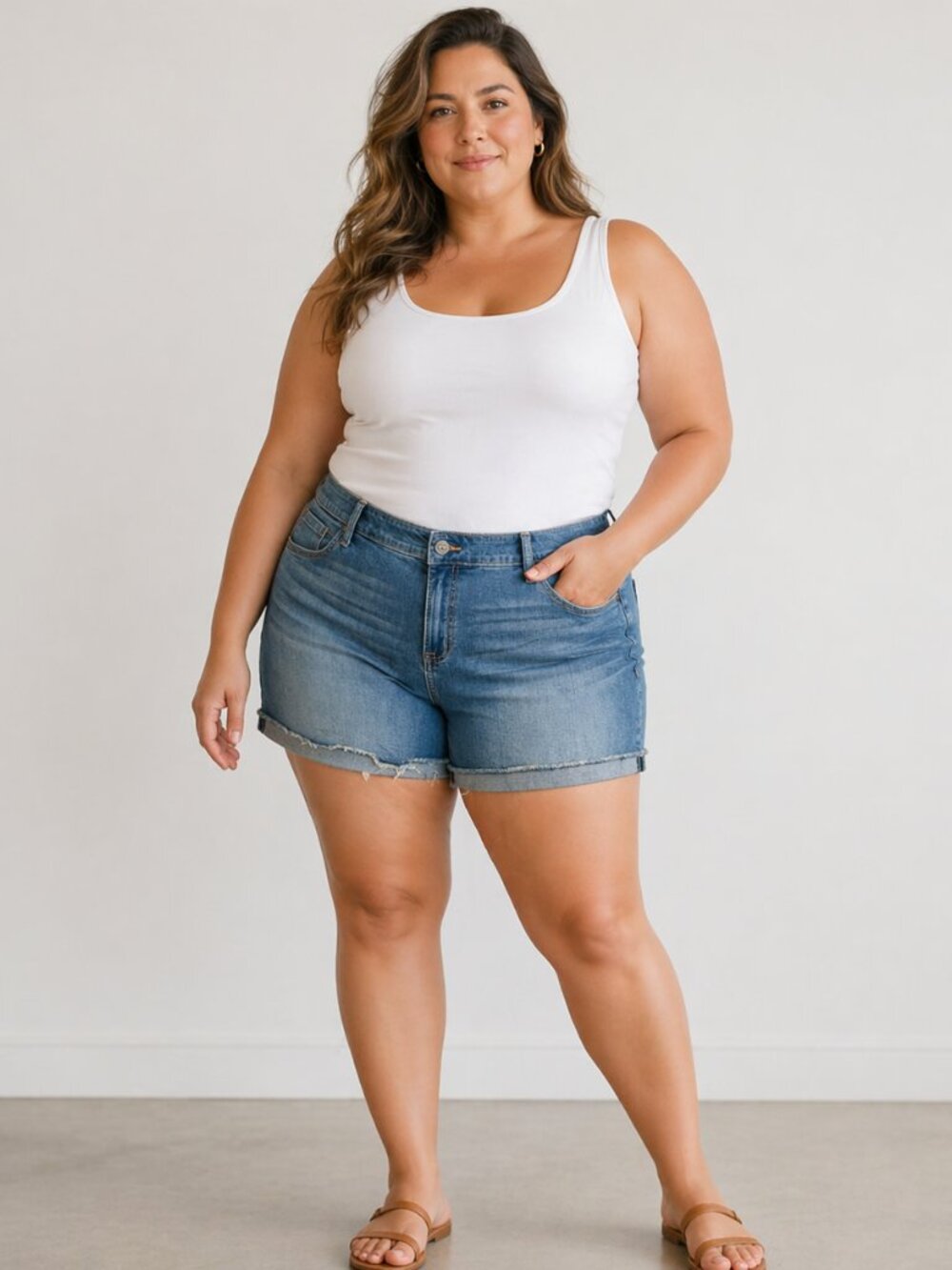 NWT Torrid Mid-Rise Cuffed Denim Shorts Vintage Stretch Medium Wash 26